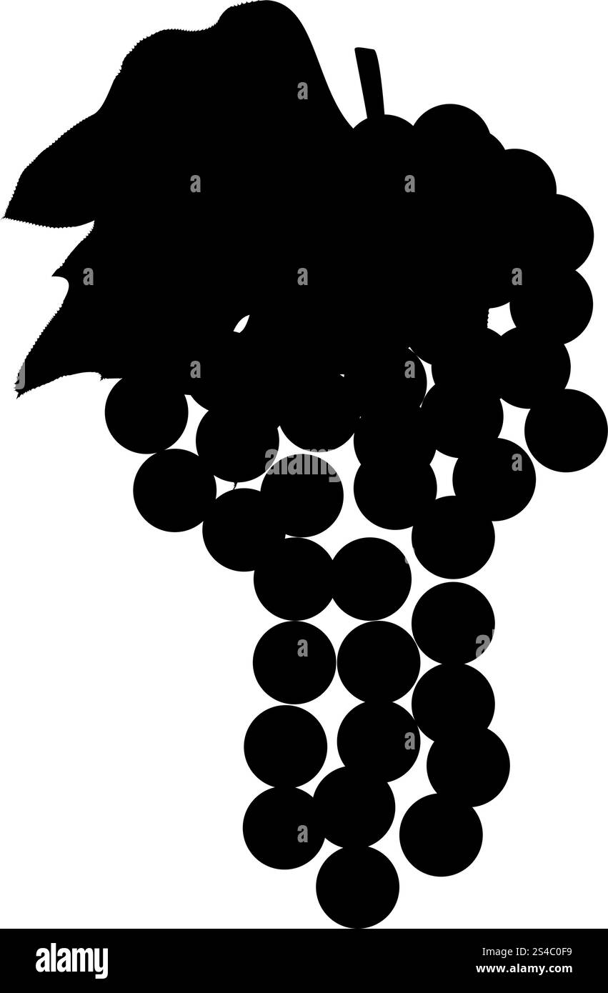 Icona uva o grappolo di uva. Icona nera uva o grappolo di uva. Illustrazione Vettoriale