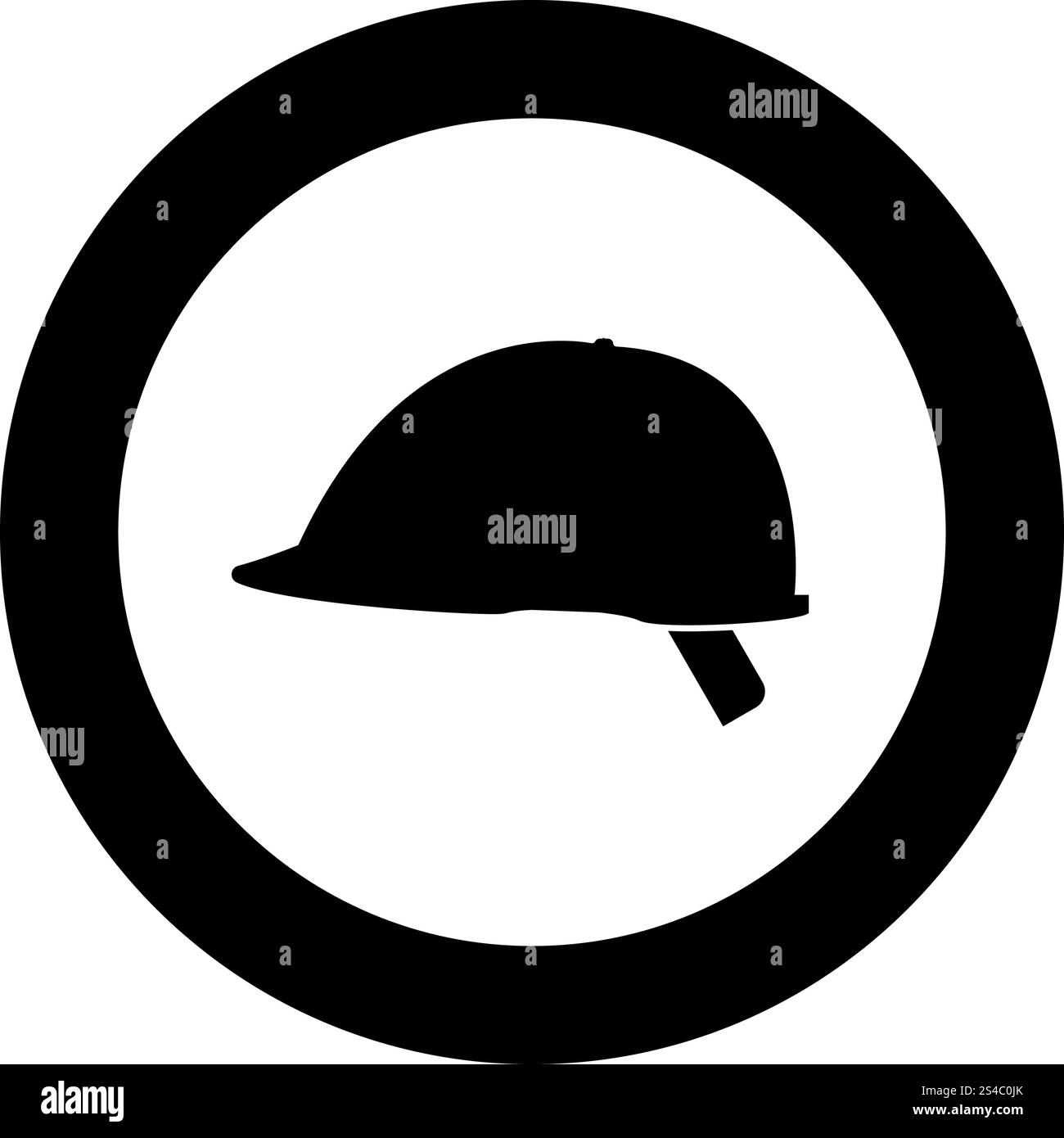 Casco di sicurezza icona colore nero nel cerchio illustrazione vettoriale Illustrazione Vettoriale