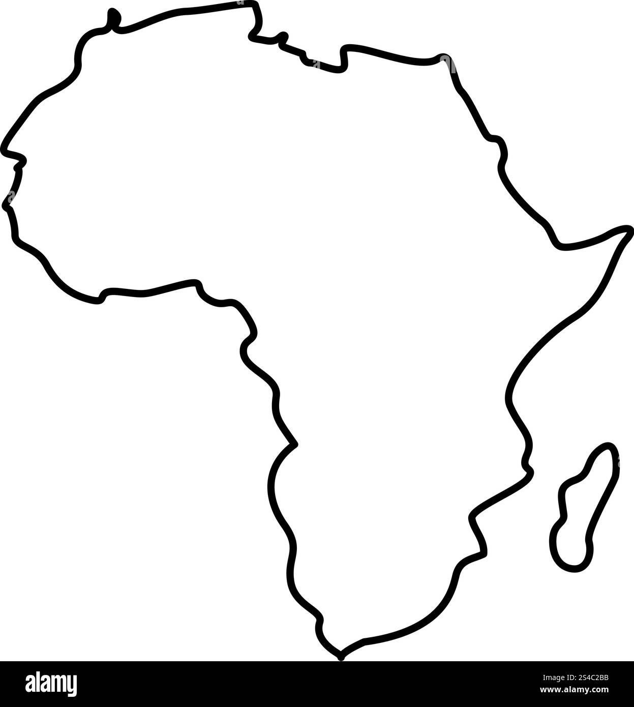 Mappa di Africa icona colore nero illustrazione vettoriale di tipo piatto contorno Illustrazione Vettoriale