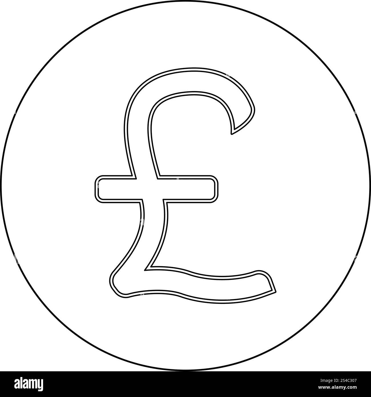 Sterlina icona colore nero nel cerchio illustrazione vettoriale Illustrazione Vettoriale