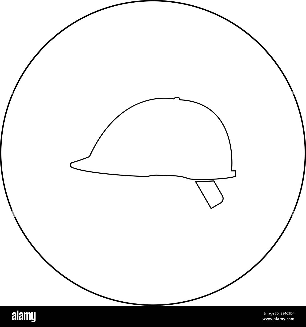 Casco di sicurezza icona colore nero nel cerchio illustrazione vettoriale Illustrazione Vettoriale