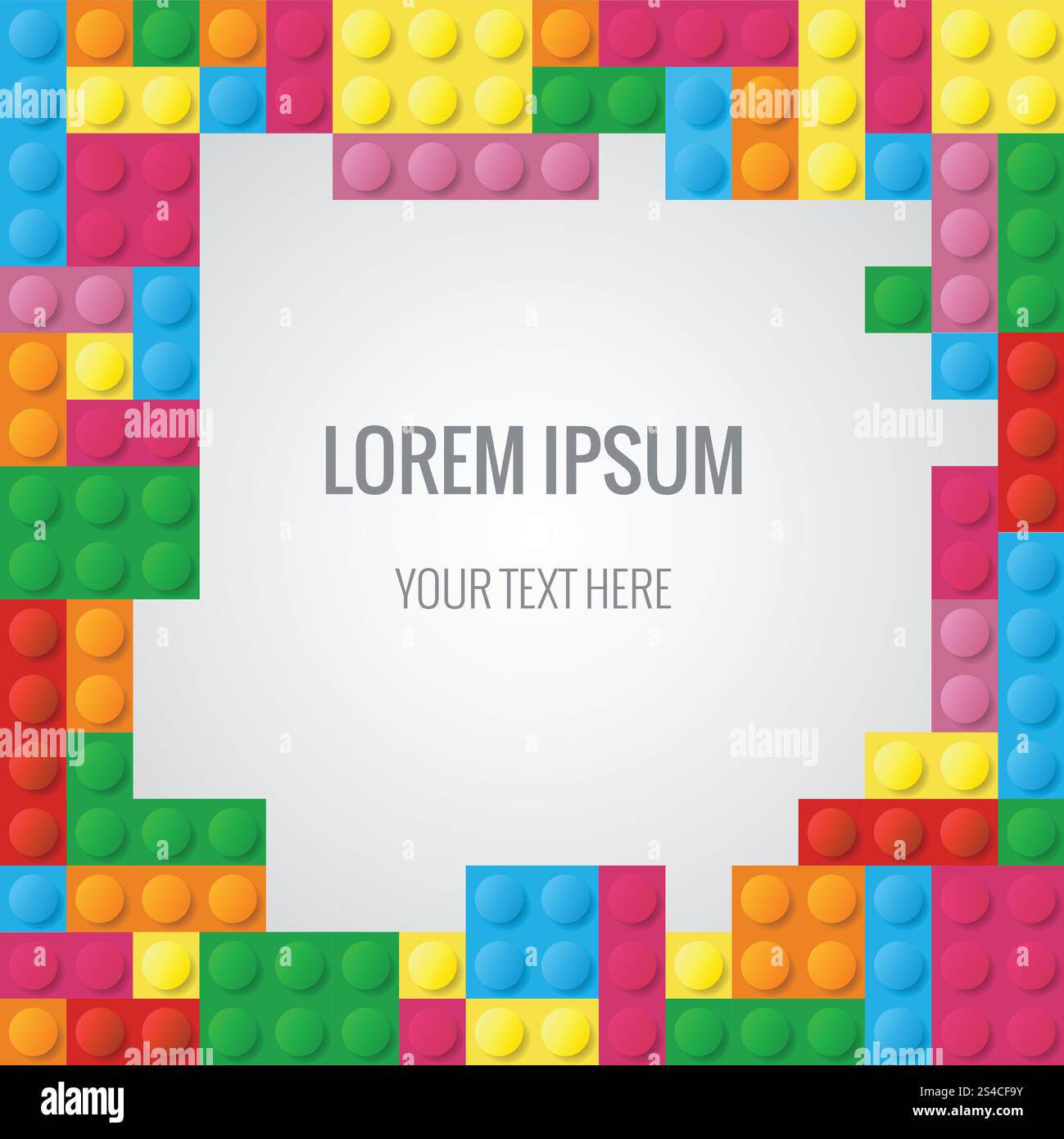Sfondo vettoriale astratto con blocchi di plastica parti simili a blocco lego. Sfondo vettoriale astratto con blocchi di plastica parti simili a blocchi lego. Cornice di un gioco di mattoni colorati con spazio per l'illustrazione del testo Illustrazione Vettoriale