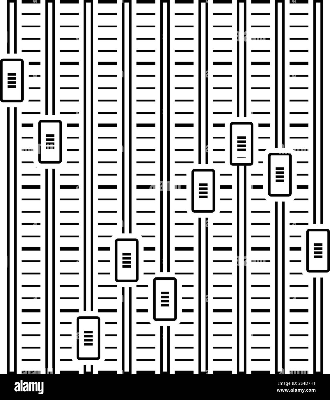 Musica equalizzatore icona. Linea sottile design. Illustrazione Vettoriale. Illustrazione Vettoriale