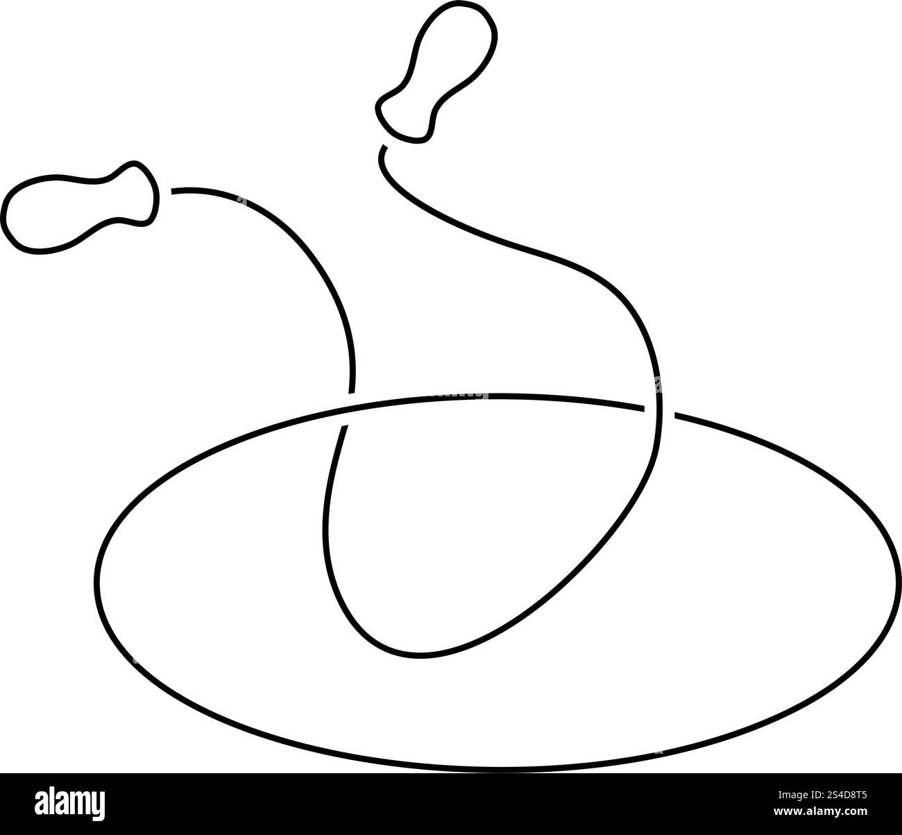Icona del Salto con la corda e hoop . Linea sottile design. Illustrazione Vettoriale. Illustrazione Vettoriale