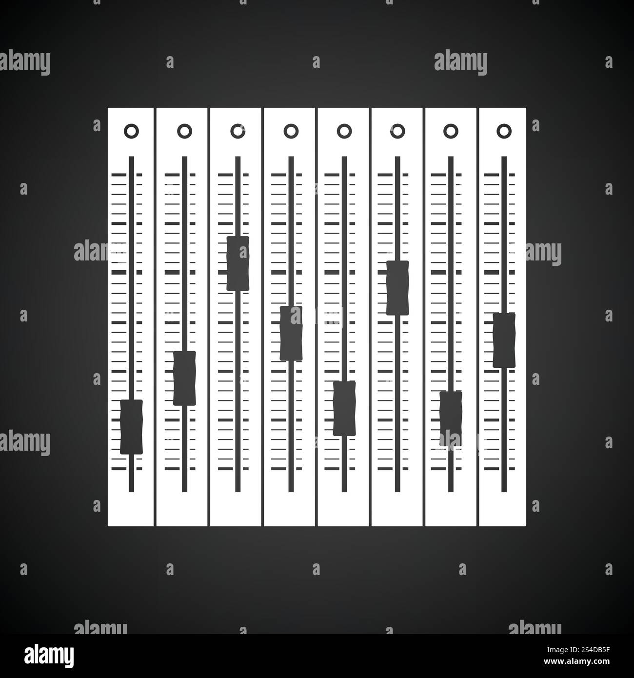Musica equalizzatore icona. Sfondo nero con il bianco. Illustrazione Vettoriale. Illustrazione Vettoriale