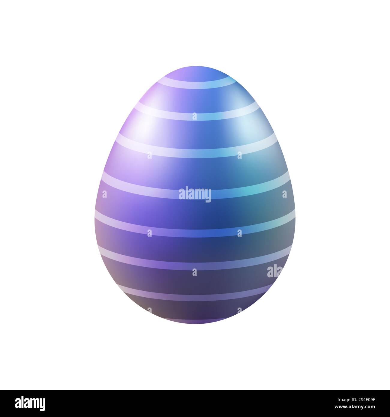 uovo di pasqua 3d blu, viola, volumetrico con strisce, vettoriale Illustrazione Vettoriale