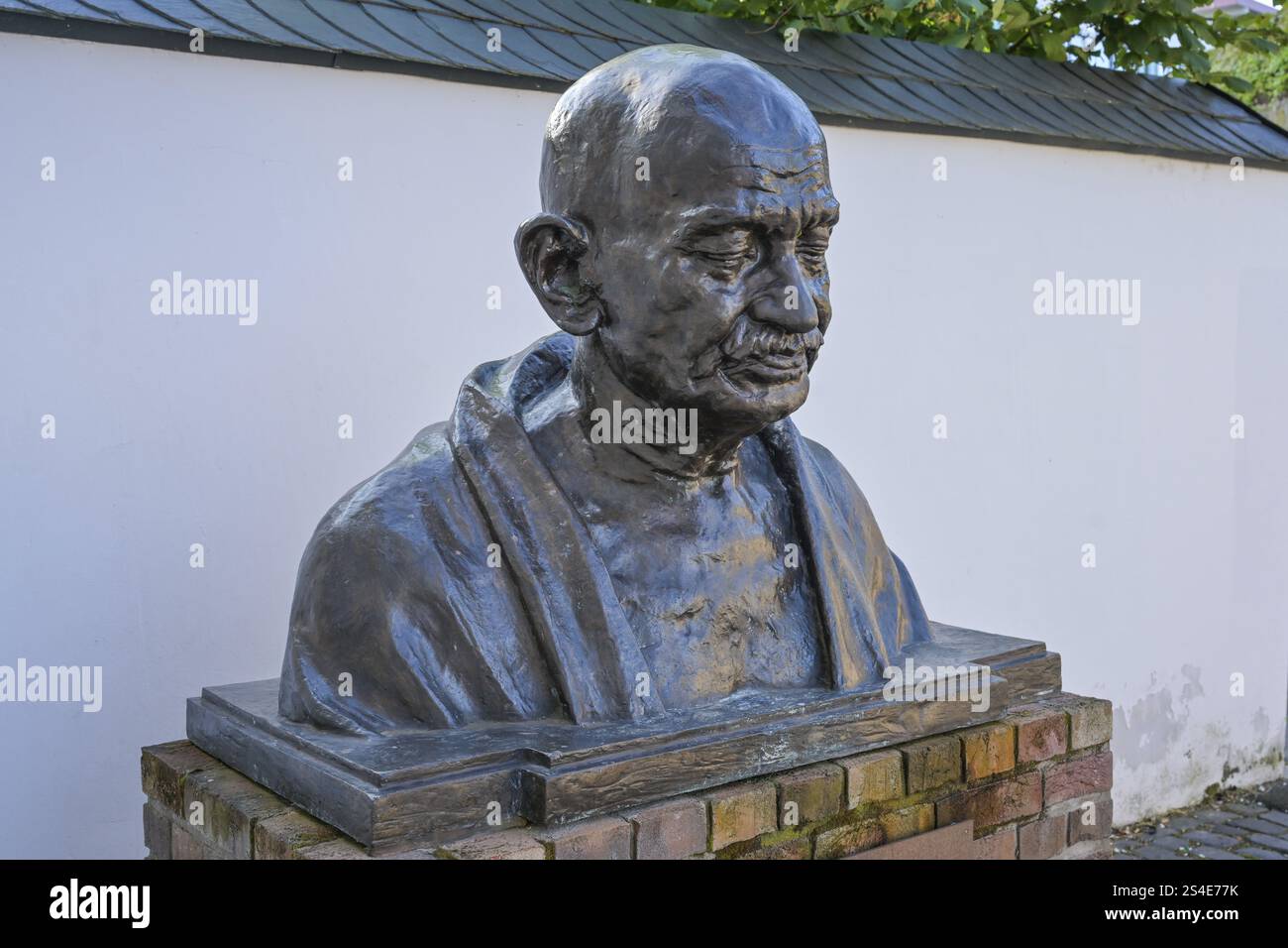 Busto Mahatma Gandhi, Flanderstrasse, Treviri, Renania-Palatinato, Germania, Europa Foto Stock