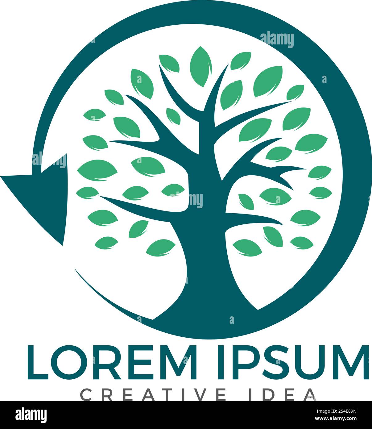 Vettore logo albero creativo e unico Illustrazione Vettoriale