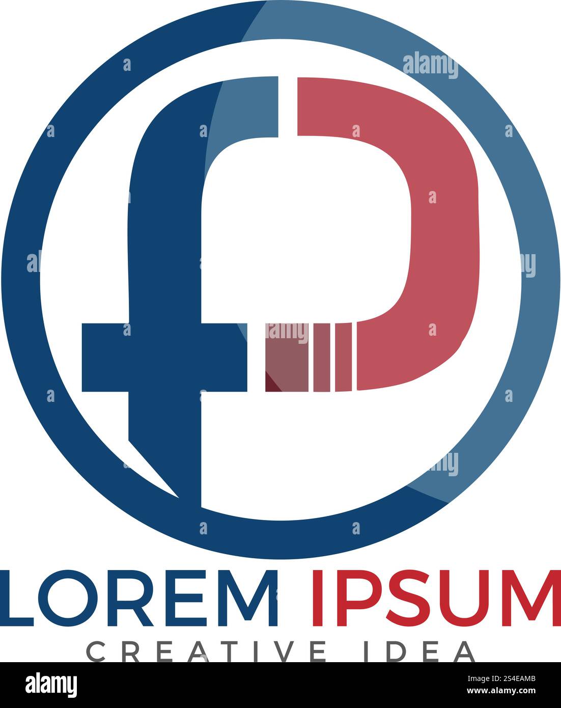 Lettera iniziale F e P disegno del logo vettoriale. Design del logo aziendale FP. Illustrazione Vettoriale