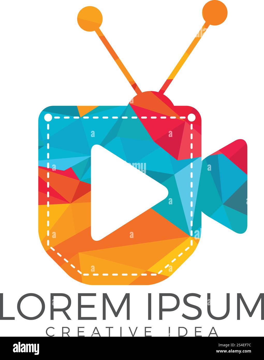 Design del logo Pocket tv. Informazioni sull'icona dell'app TV. Illustrazione Vettoriale