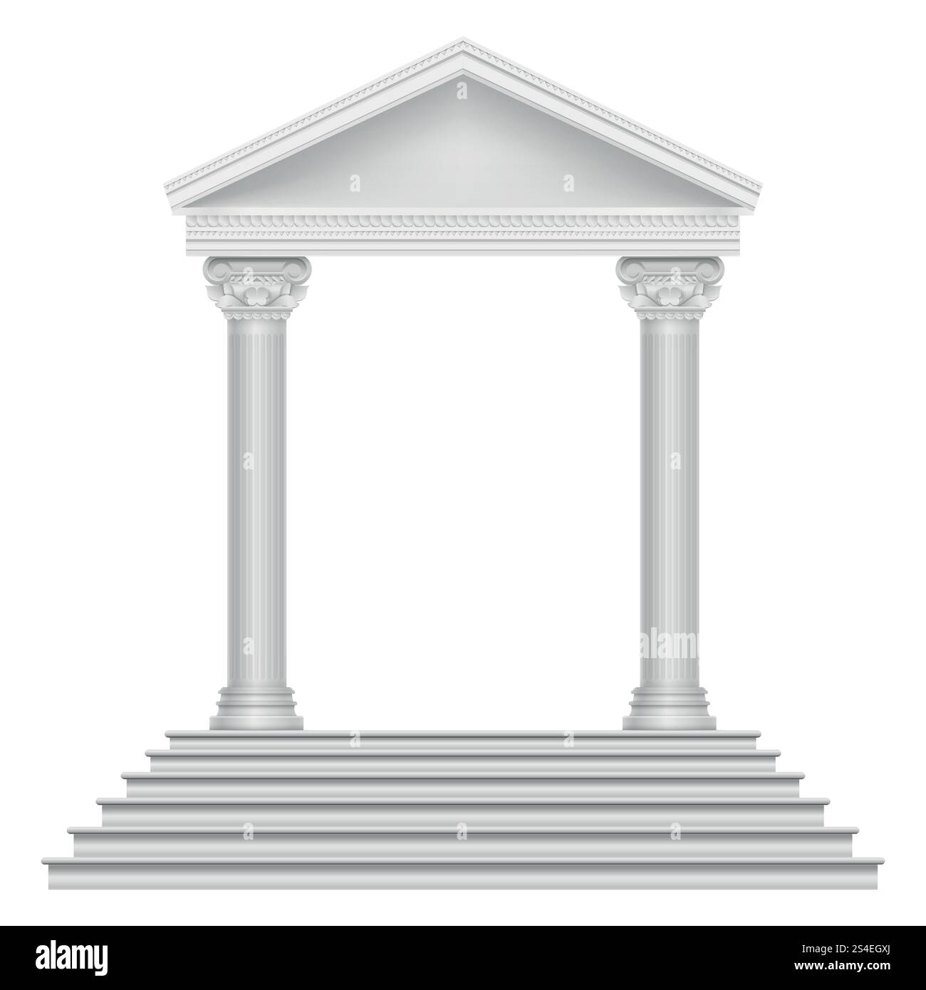 Antico tempio romano con gradini e colonne. Architettura dell'edificio antica romana, illustrazione vettoriale. Antico tempio romano con gradini e colonne Illustrazione Vettoriale