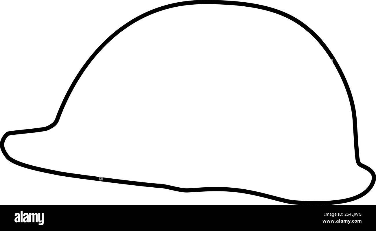 Casco di sicurezza per il lavoro in un cantiere per la sicurezza del luogo di lavoro sulla costruzione icona colore nero illustrazione vettoriale stile piatto semplice immagine Illustrazione Vettoriale