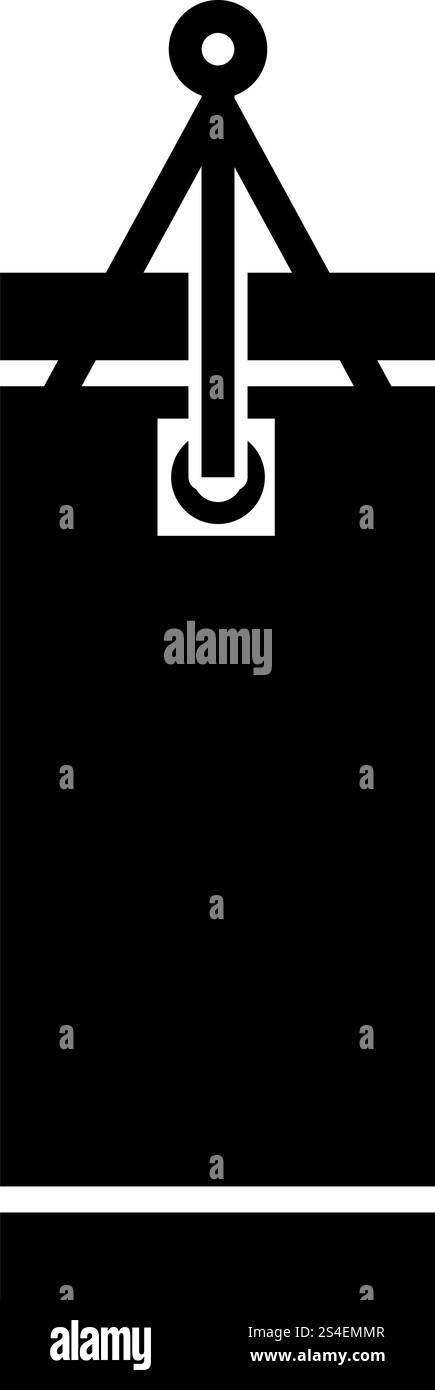 Sacco da boxe icona colore nero illustrazione vettoriale stile piatto semplice immagine Illustrazione Vettoriale