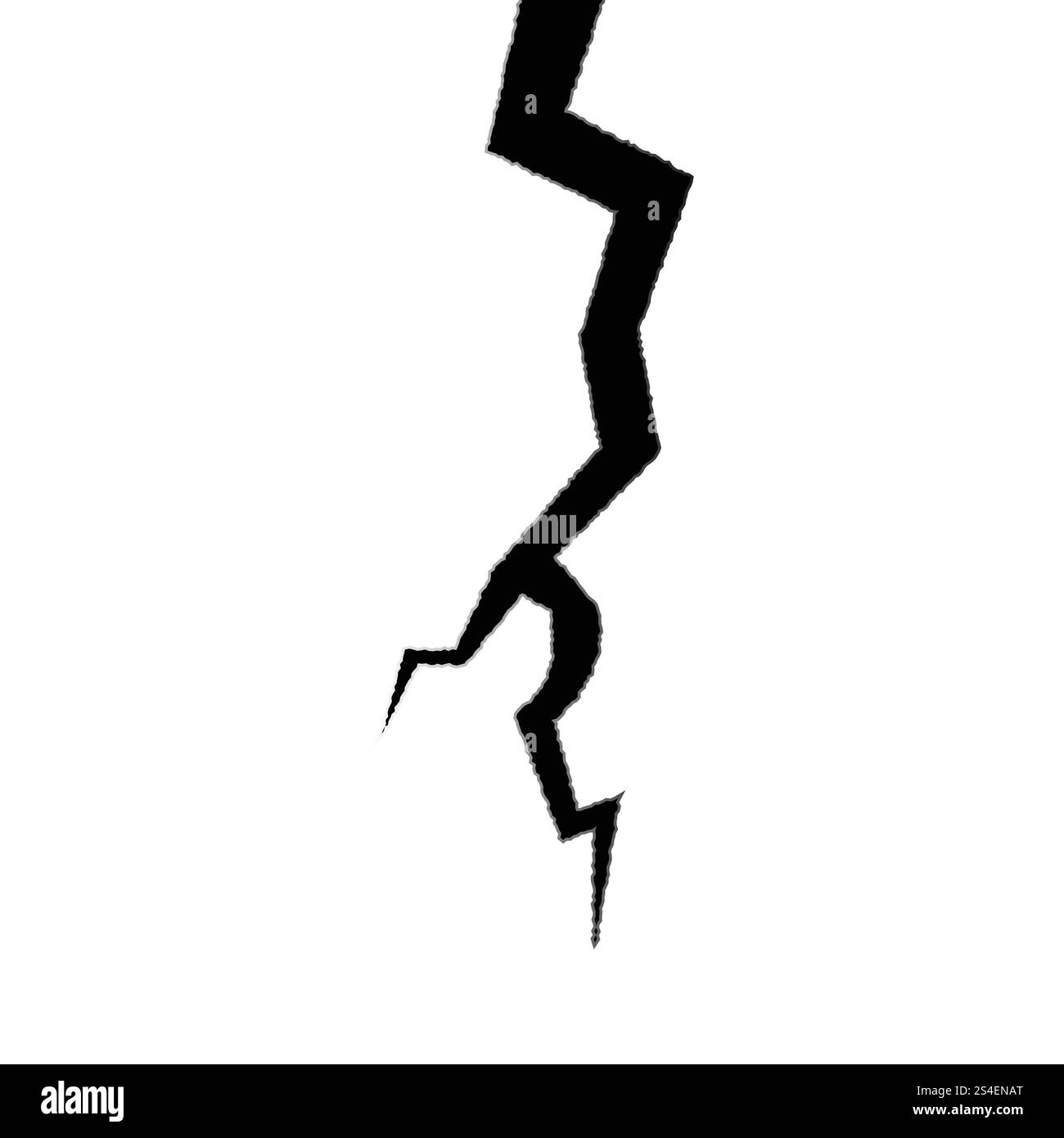 Muro rotto con una crepa. Danni da ruggine. Crepe e fessure superficiali nel terreno, nel calcestruzzo, nelle fessure causate da disastri. Illustrazione Vettoriale