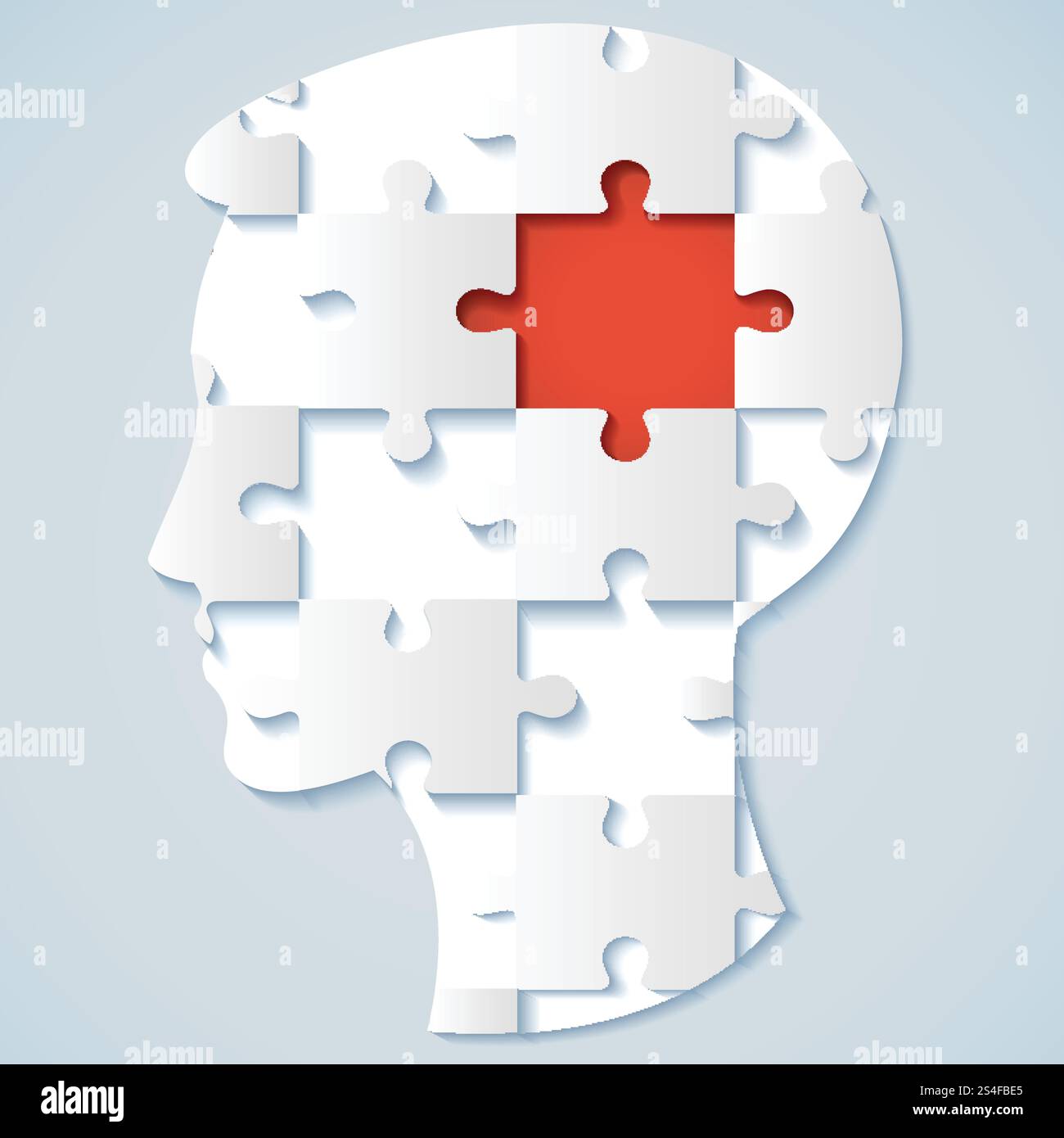 Volto umano sotto forma di puzzle. concetto di business Illustrazione Vettoriale