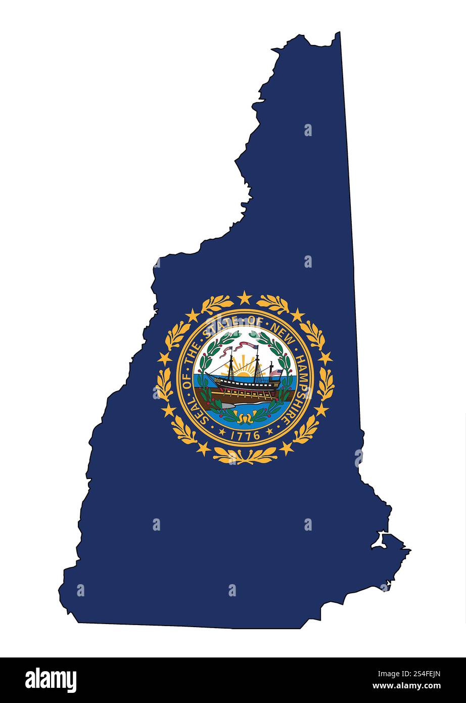 Magnete Da Frigorifero New Hampshire – Mappa E Punti Di Riferimento, Souvenir Da Collezione, PVC Resistente