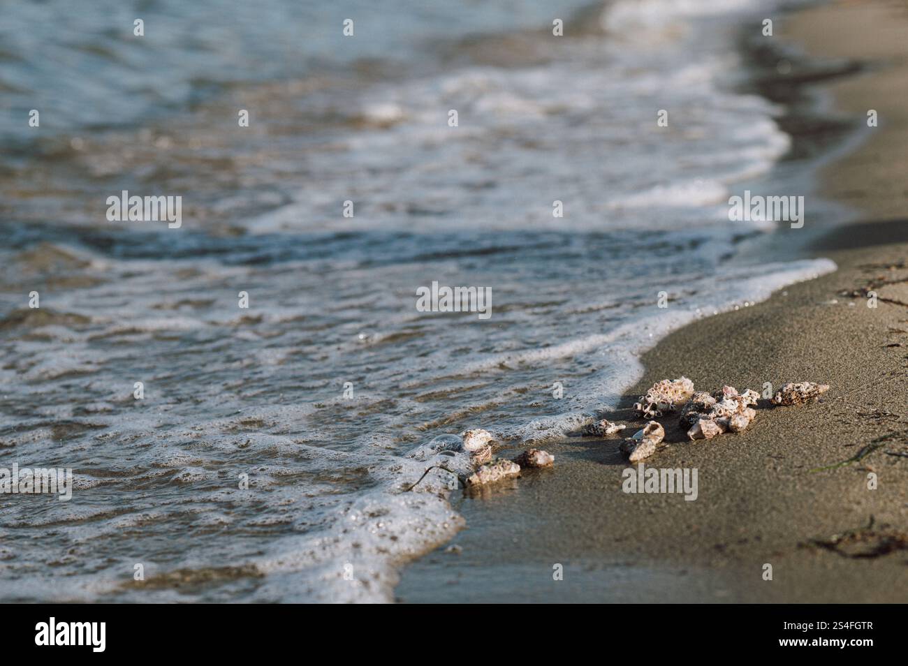 Piccolo villaggio di pescatori nel nord della Grecia durante la stagione media Foto Stock