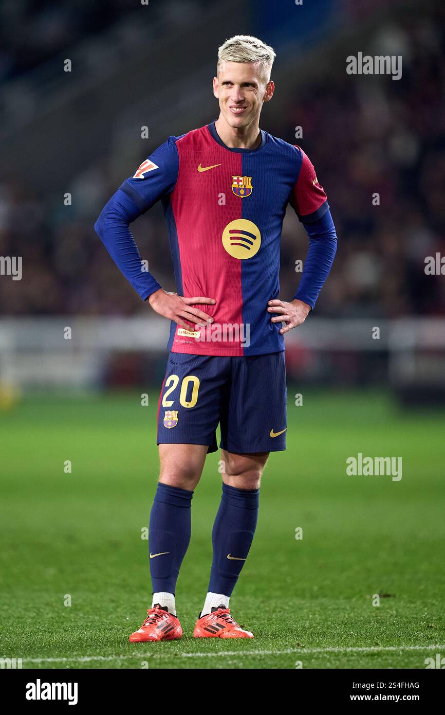 BARCELLONA, SPAGNA - 15 DICEMBRE: Dani Olmo del FC Barcelona durante la partita di LaLiga tra FC Barcelona e CD Leganes all'Estadi Olimpic Lluis Companys Foto Stock