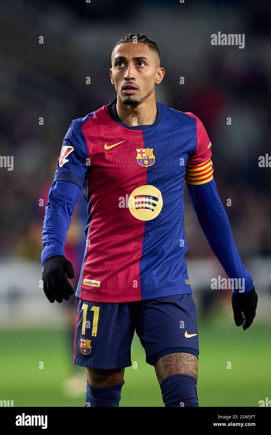 BARCELLONA, SPAGNA - 15 DICEMBRE: Raphinha del FC Barcelona durante la partita di LaLiga tra FC Barcelona e CD Leganes all'Estadi Olimpic Lluis Companys Foto Stock