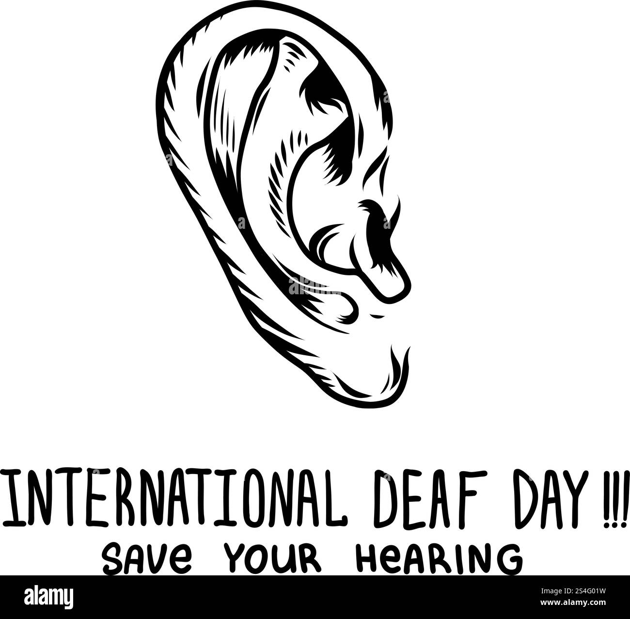 Salva lo sfondo del concetto uditivo. Illustrazione disegnata a mano di Save Your Hearing Vector Concept background for web design. Salva lo sfondo del concetto uditivo, disegnato a mano Illustrazione Vettoriale