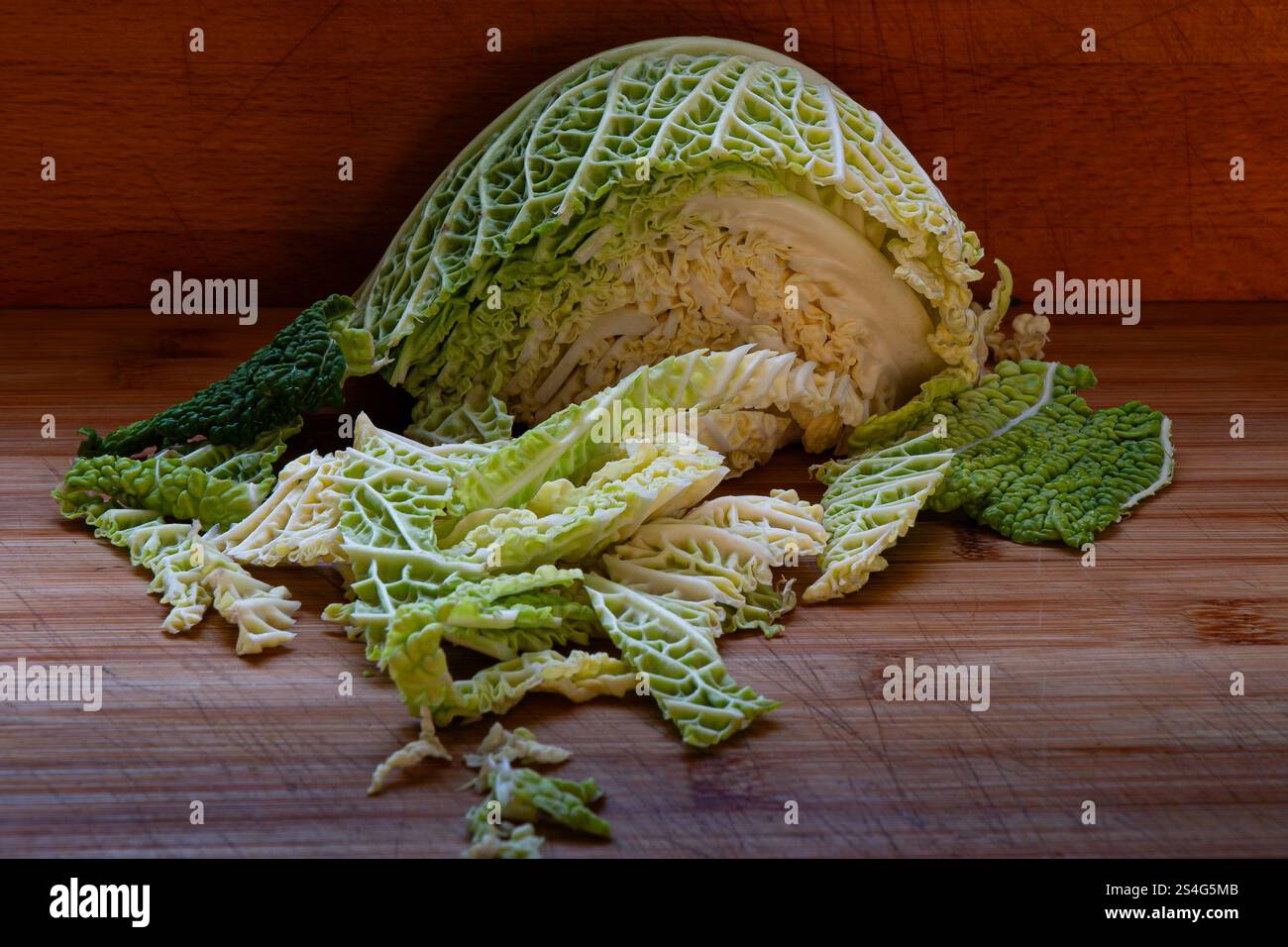 Cavolo savoy verde chiaro. Foto Stock