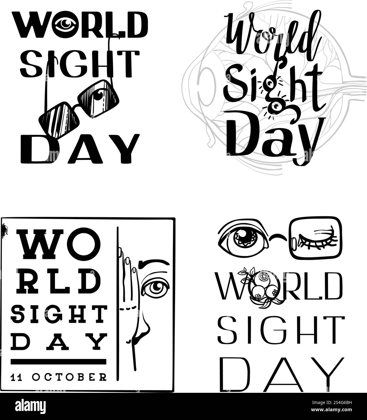 Set di banner World Sight Day. Semplice illustrazione del set di banner vettoriali World Sight Day per la progettazione Web. Set di banner World Sight Day, stile semplice Illustrazione Vettoriale