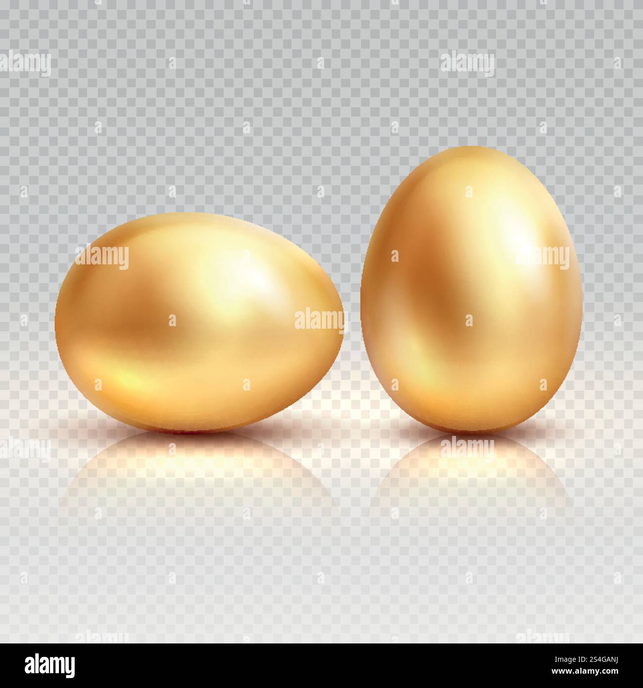 Illustrazione vettoriale realistica delle uova d'oro per il biglietto d'auguri di pasqua. Uovo d'oro e giallo realistico. Illustrazione vettoriale realistica delle uova d'oro per il biglietto d'auguri di pasqua Illustrazione Vettoriale
