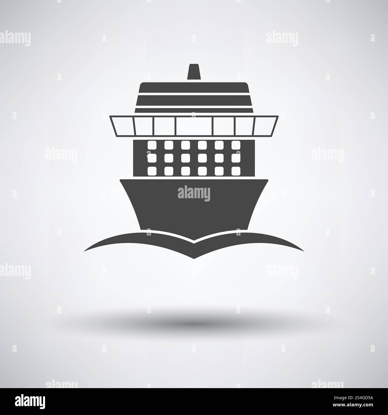 Crociera icona vista anteriore su sfondo grigio, round ombra. Illustrazione Vettoriale. Illustrazione Vettoriale