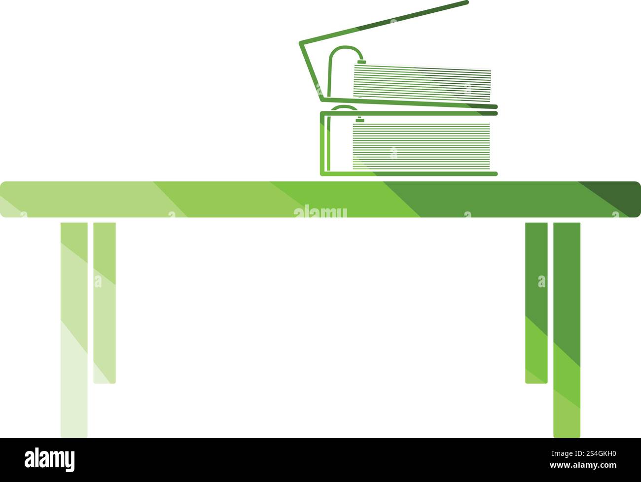 Ufficio tavolo basso icona. Schermo piatto a colori e design. Illustrazione Vettoriale. Illustrazione Vettoriale