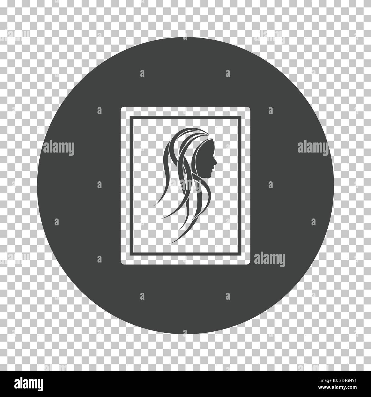 Ritratto icona d'arte. Sottrarre il design stencil sulla griglia tranparency. Illustrazione Vettoriale. Illustrazione Vettoriale