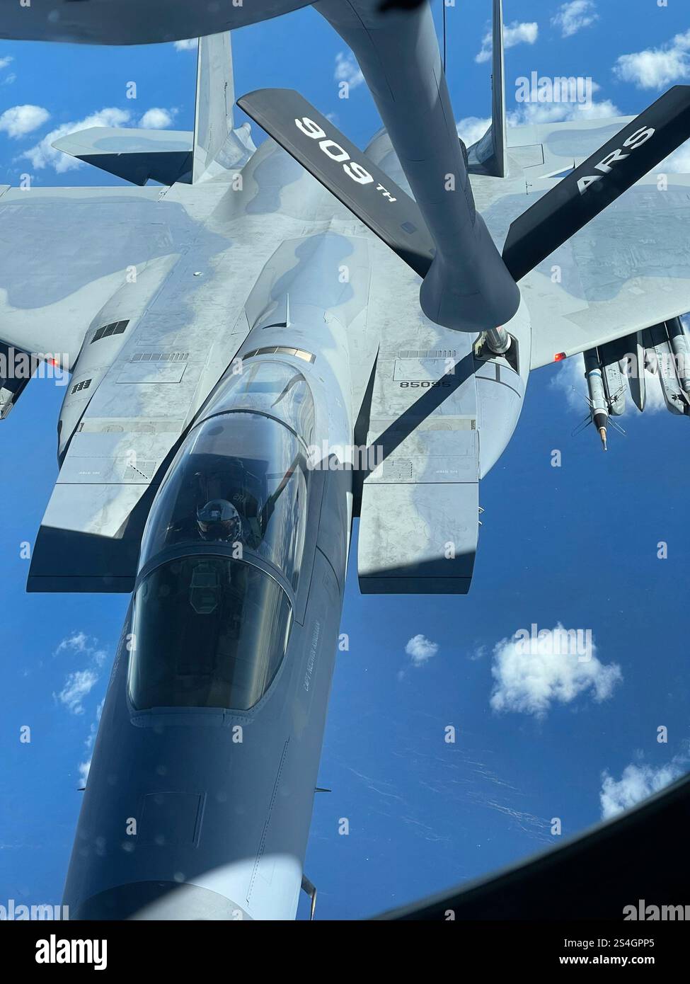 Caccia F-15 nel cielo Foto Stock