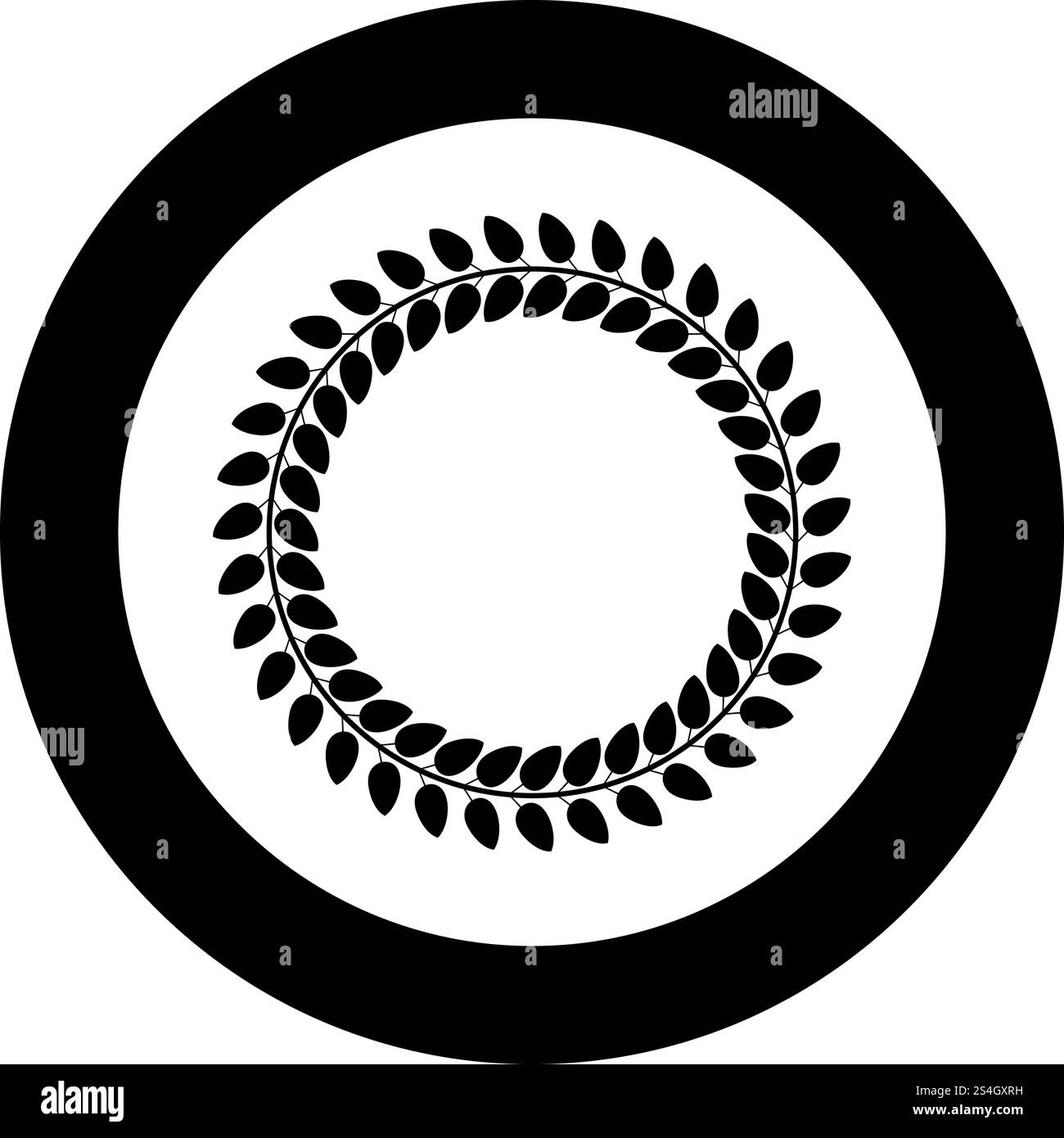 Cerchio floreale corona di foglie cornici floreali rotonde icona del bordo floreale in cerchio colore nero rotondo illustrazione vettoriale stile piatto immagine semplice. Cerchio floreale corona di foglie cornici floreali rotonde icona del bordo floreale in cerchio immagine vettoriale nera rotonda immagine in stile piatto Illustrazione Vettoriale