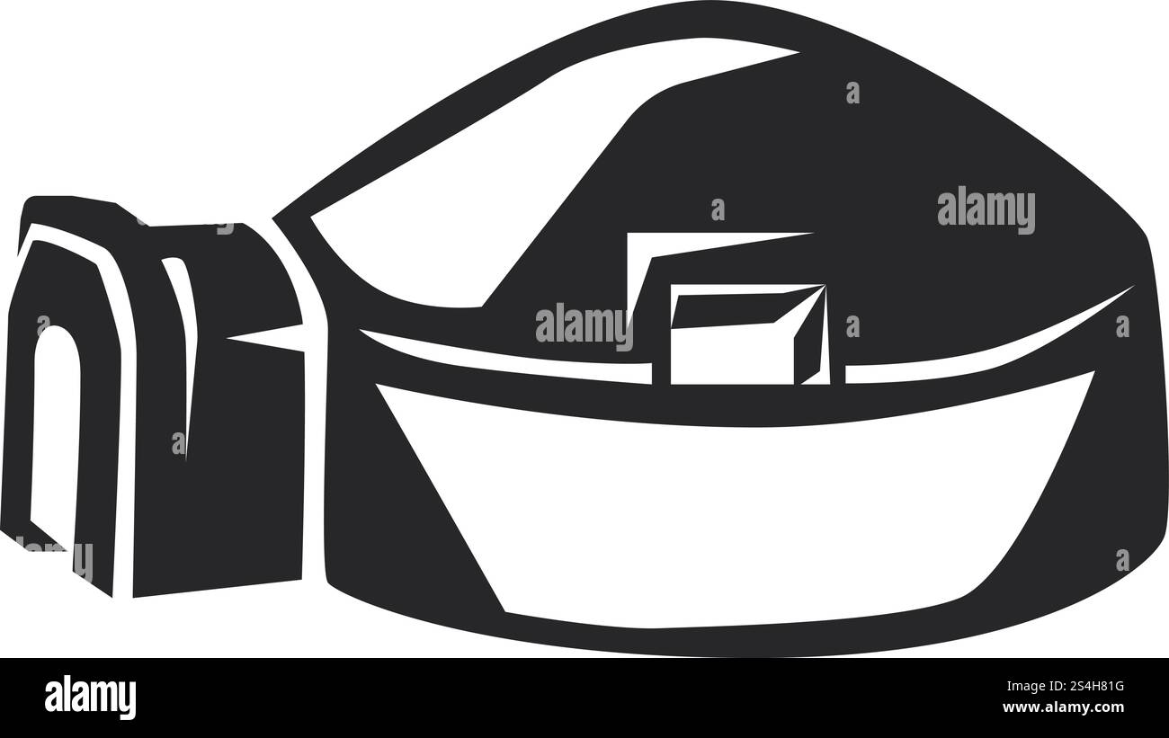 Grande icona igloo. Semplice illustrazione dell'icona vettoriale igloo grande per il web design isolata su sfondo bianco. Grande icona igloo, stile semplice Illustrazione Vettoriale