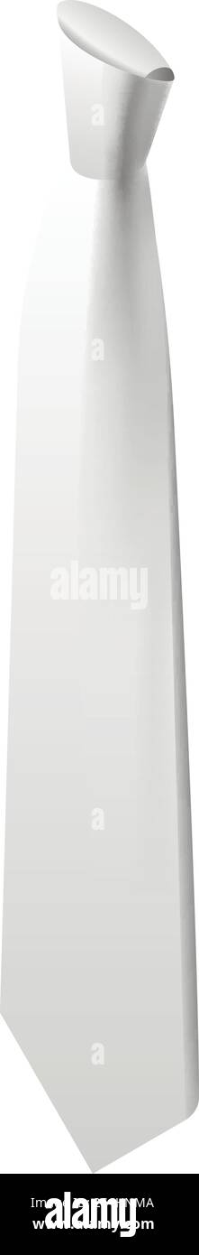 Icona cravatta bianca. Icona isometrica del vettore di cravatta bianco per la progettazione Web isolata su sfondo bianco. Icona di cravatta bianca, stile isometrico Illustrazione Vettoriale