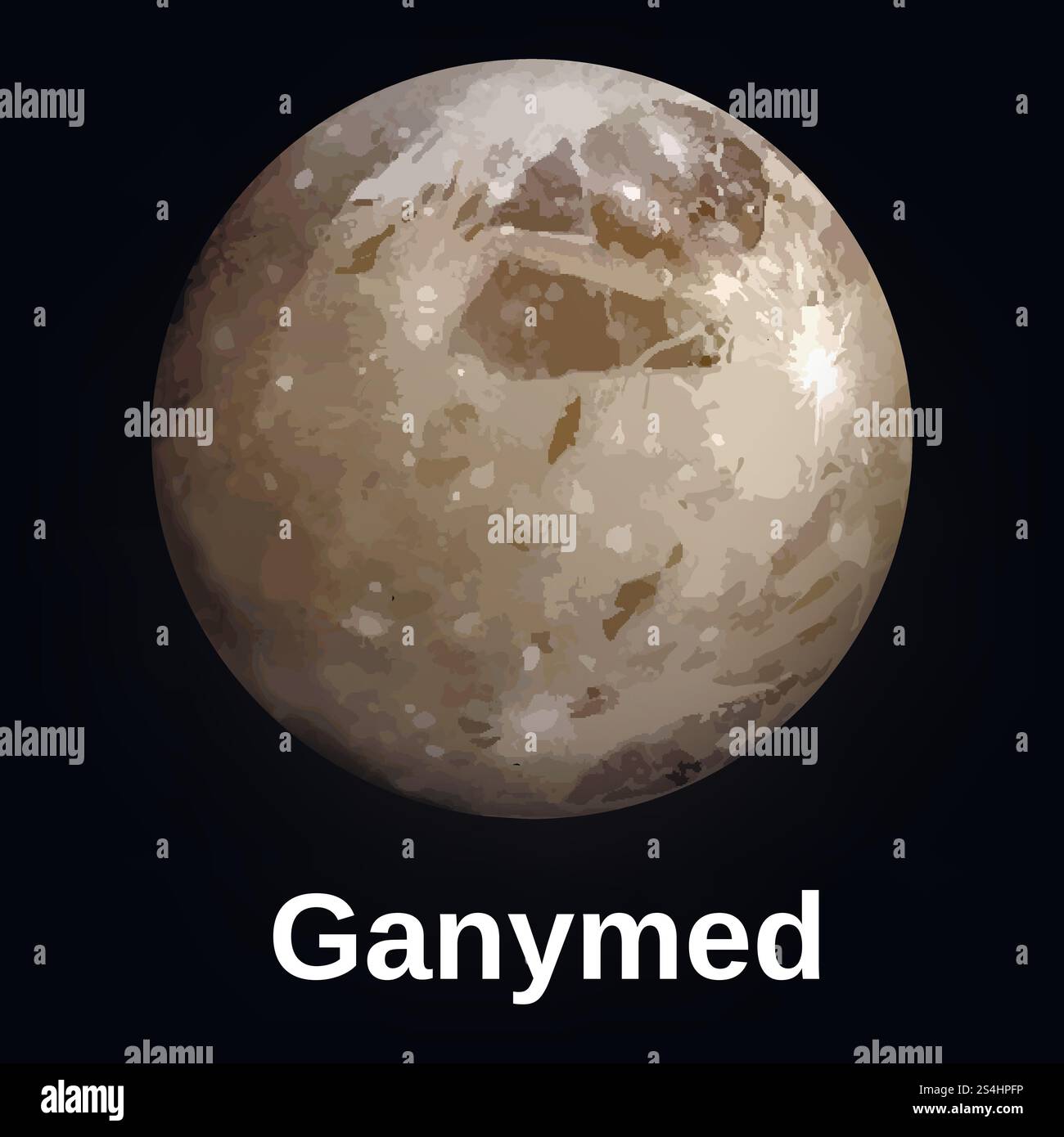 Icona Ganymed. Illustrazione realistica dell'icona vettoriale ganymed per il web design. Icona Ganymed, stile realistico Illustrazione Vettoriale