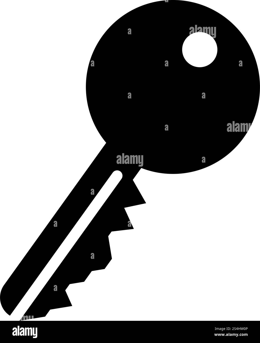 Icona di una chiave. Nero Design Stencil. Illustrazione Vettoriale. Illustrazione Vettoriale