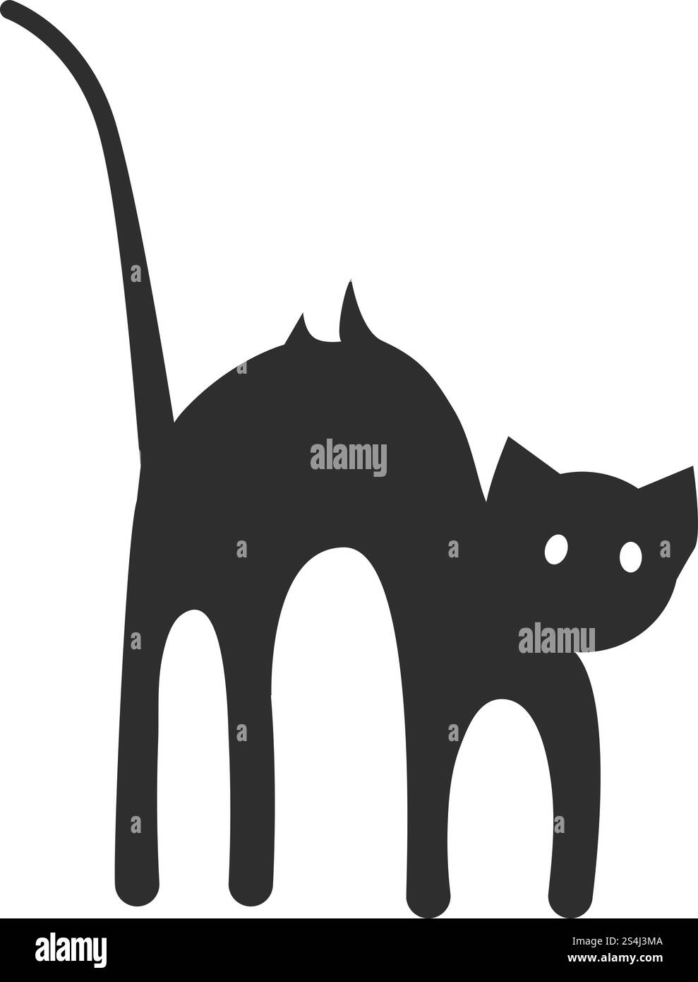 Icona gatto spaventoso. Semplice illustrazione dell'icona vettoriale spaventosa del gatto per il web design isolata su sfondo bianco. Icona di gatto spaventoso, stile semplice Illustrazione Vettoriale