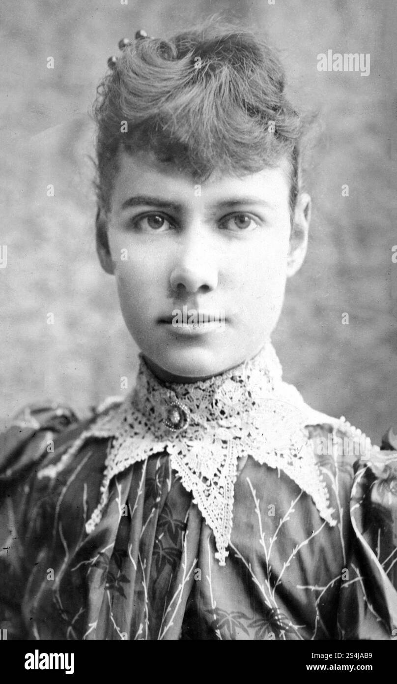 Nellie Bly, Elizabeth Seaman, Elizabeth Cochrane Seaman (1864 – 1922), Nellie Bly, giornalista americana, ampiamente conosciuta per il suo viaggio da record in tutto il mondo in 72 giorni Foto Stock