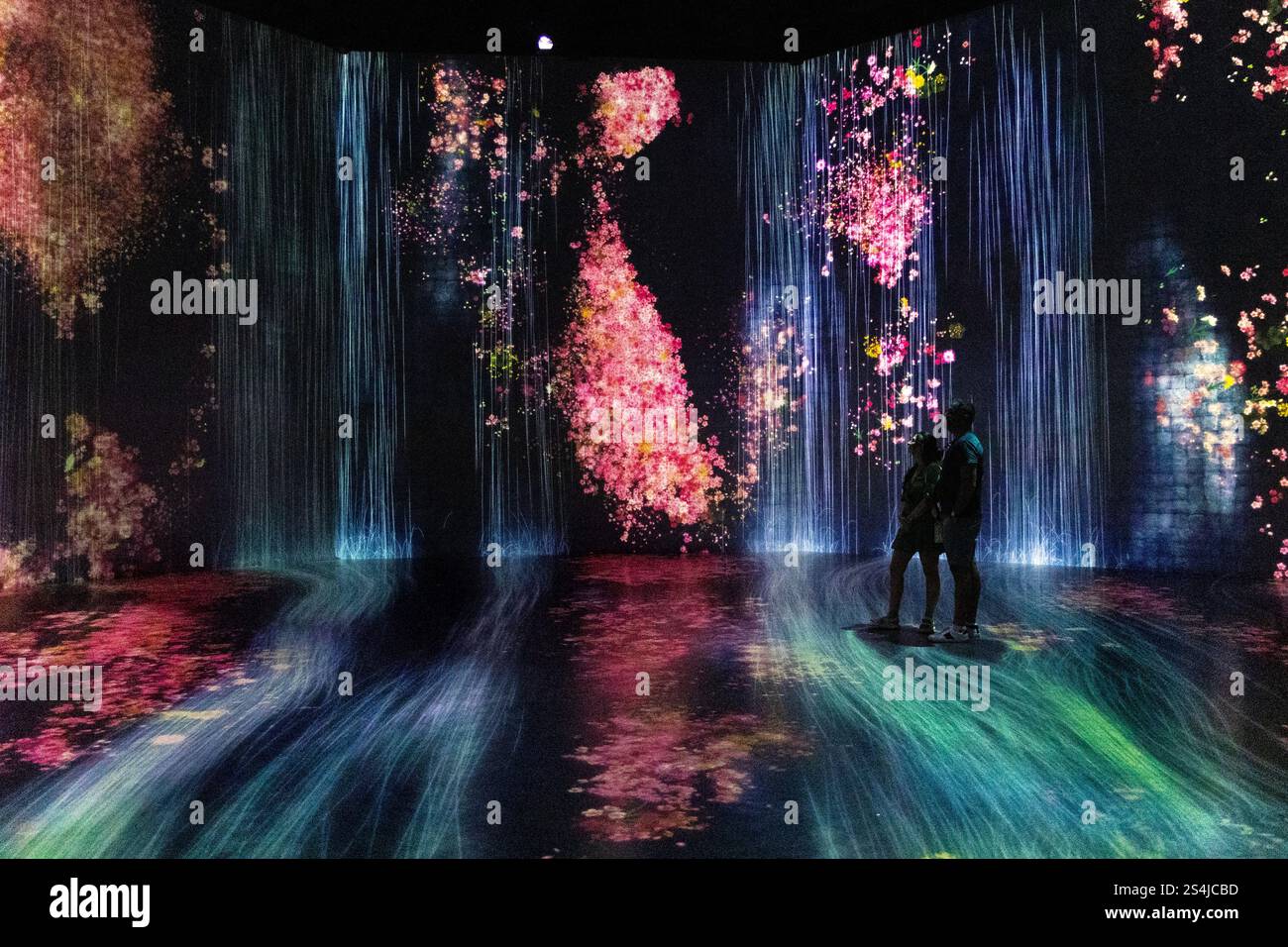 "Every Wall is a Door" installazione artistica immersiva di TeamLab, Superblue Miami, Miami, Florida, USA Foto Stock