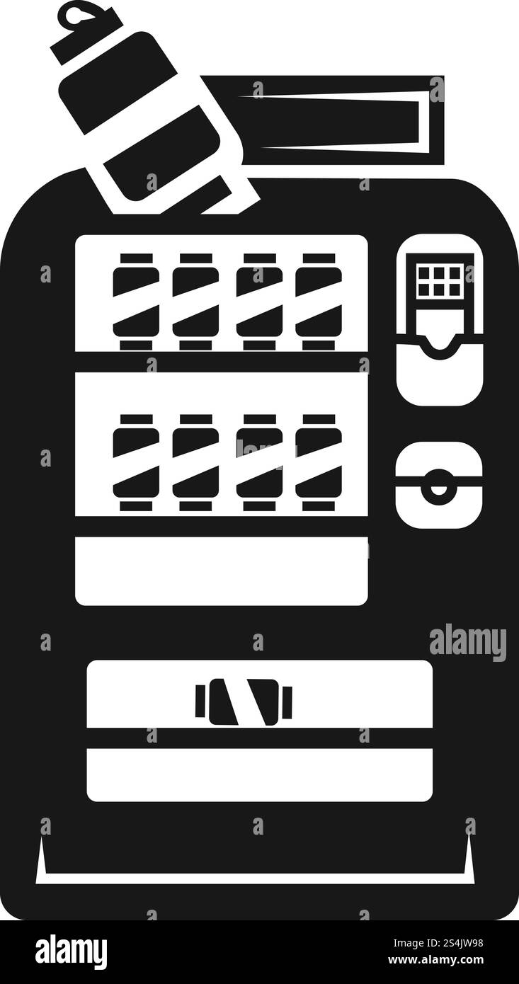 Icona del chiosco delle bevande gassate. Semplice illustrazione dell'icona vettoriale del chiosco delle bibite gassate per il web design isolata su sfondo bianco. Icona del chiosco delle bibite gassate, stile semplice Illustrazione Vettoriale