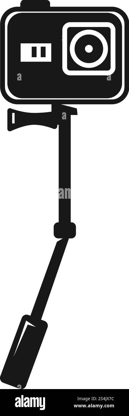 Icona Action camera. Semplice illustrazione dell'icona vettoriale della action camera per il web design isolata su sfondo bianco. Icona Action camera, stile semplice Illustrazione Vettoriale