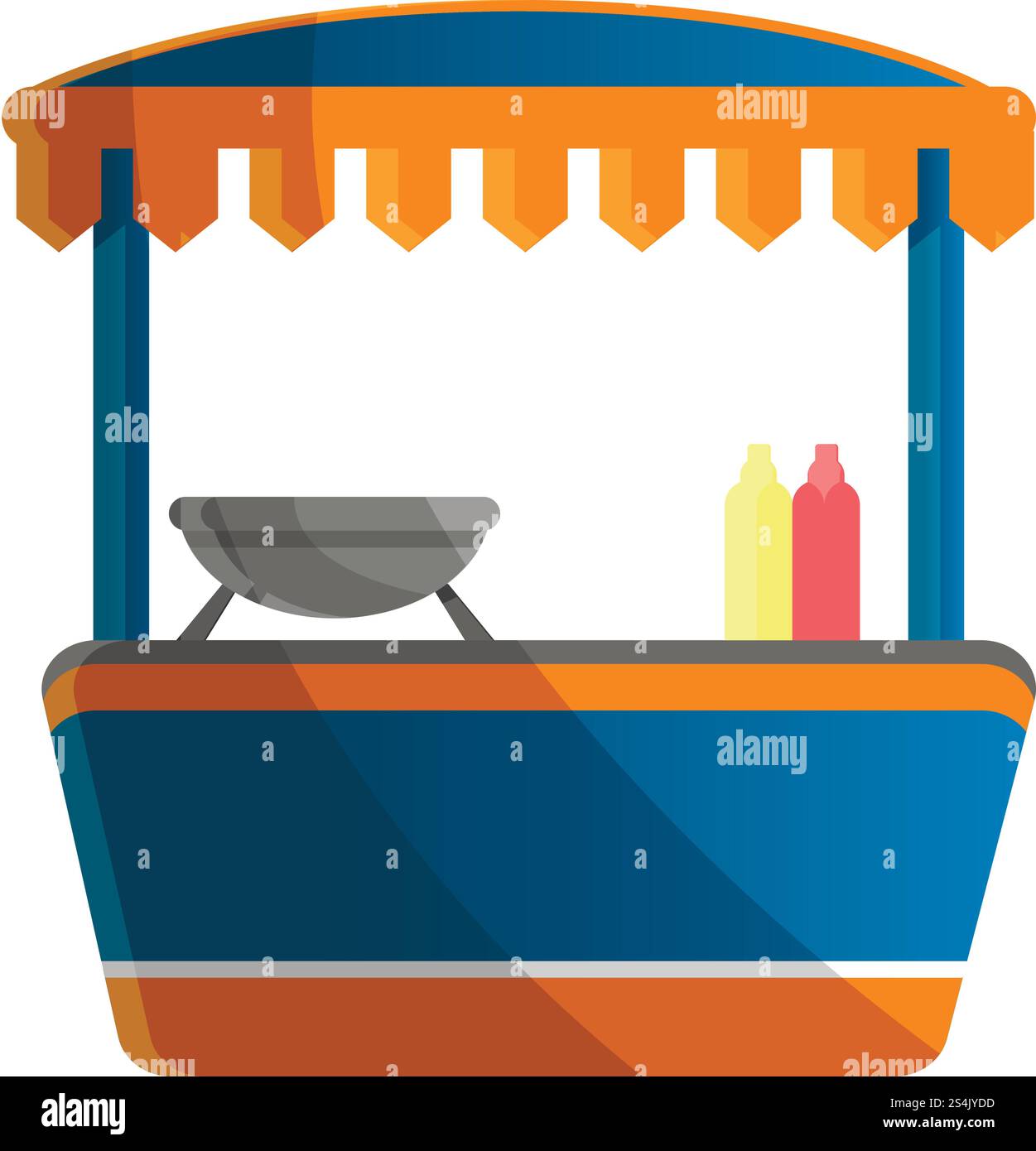 Icona chiosco hot dog. Cartone animato dell'icona vettoriale del chiosco hot dog per il web design isolato su sfondo bianco. Icona del chiosco hot dog, stile cartoni animati Illustrazione Vettoriale