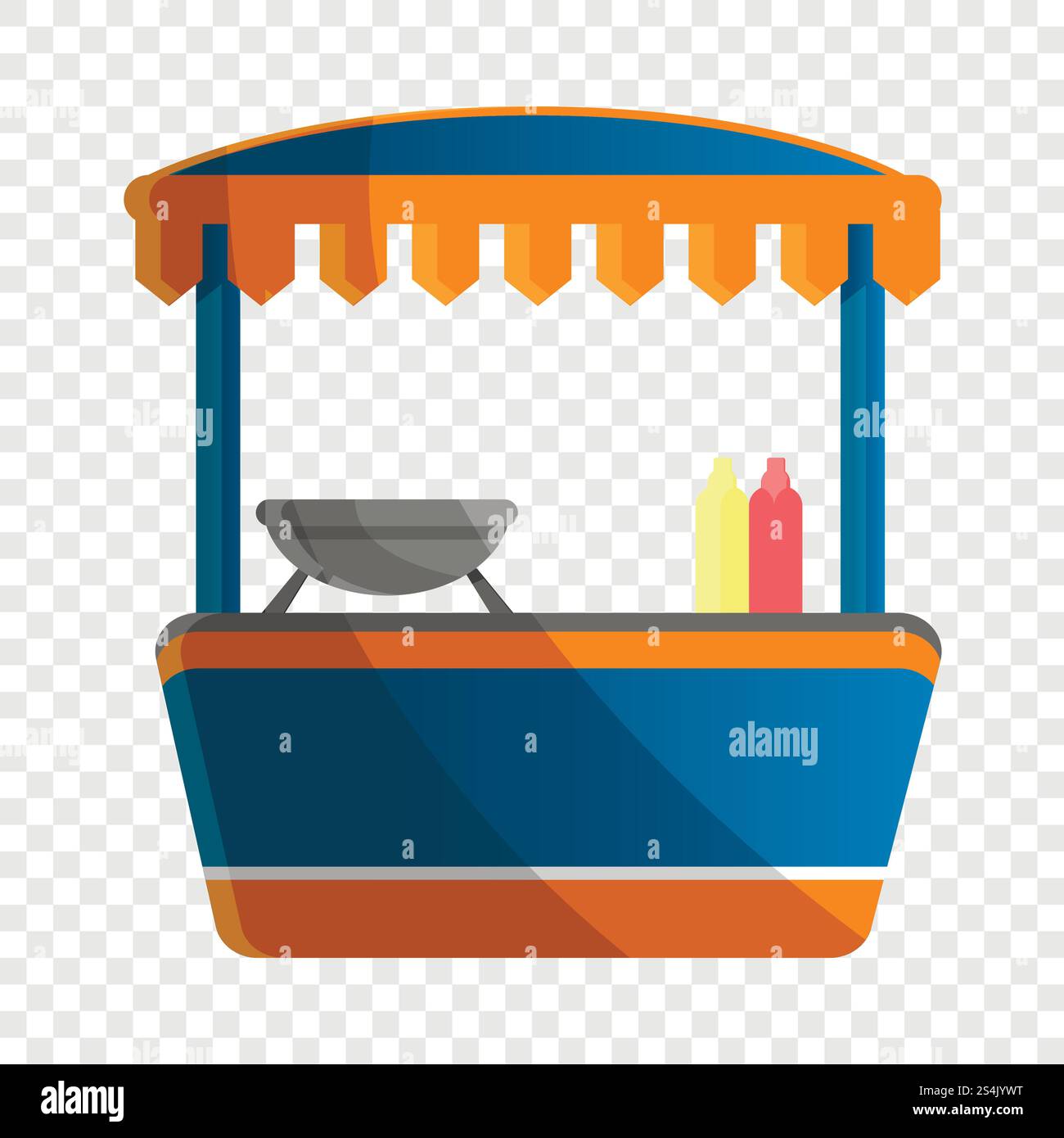 Icona chiosco hot dog. Cartone animato dell'icona vettoriale del chiosco hot dog per il web design. Icona del chiosco hot dog, stile cartoni animati Illustrazione Vettoriale