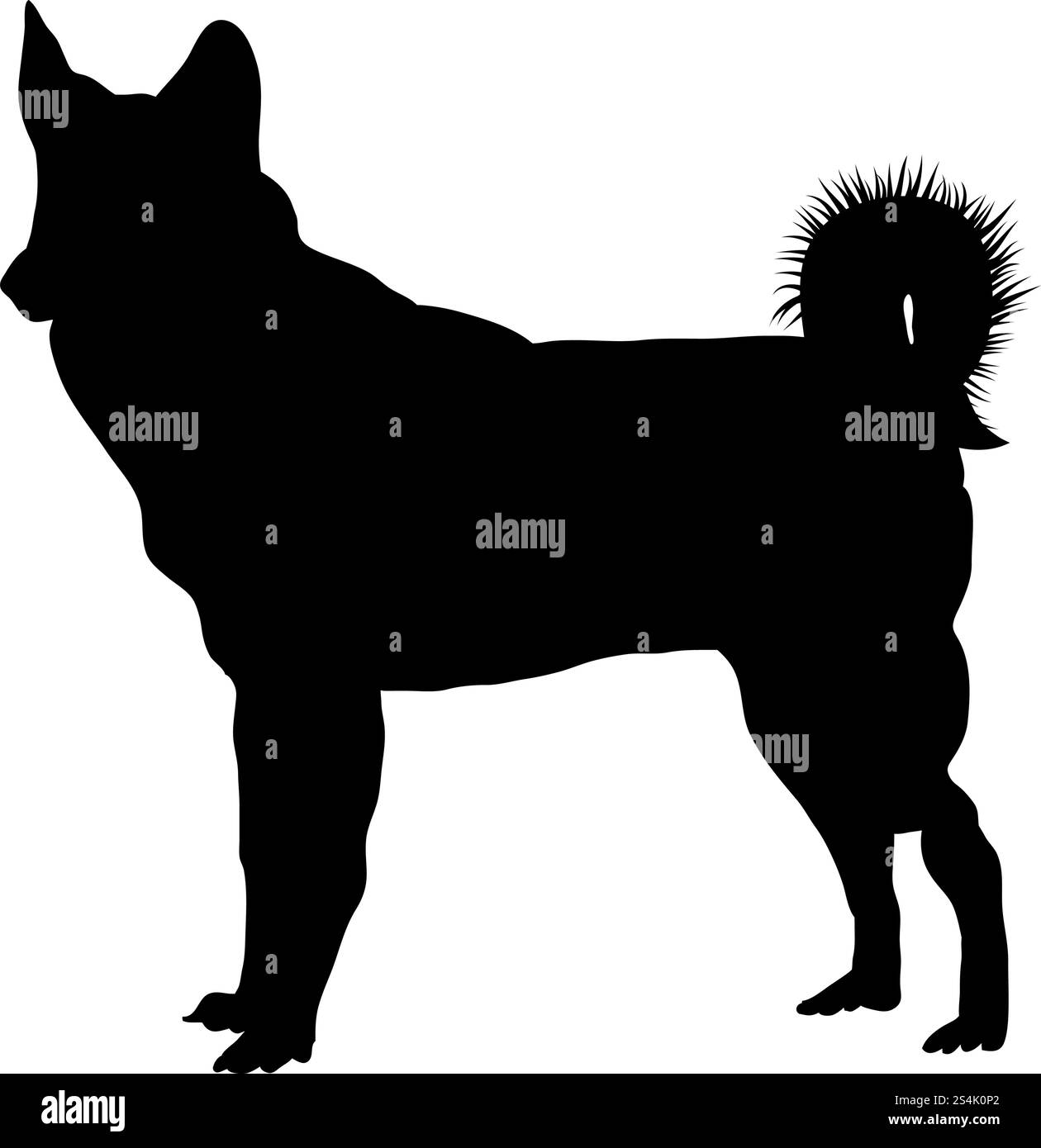 Cani Husky in Silhouette. Rifinisci vettore illustrazione. Illustrazione Vettoriale