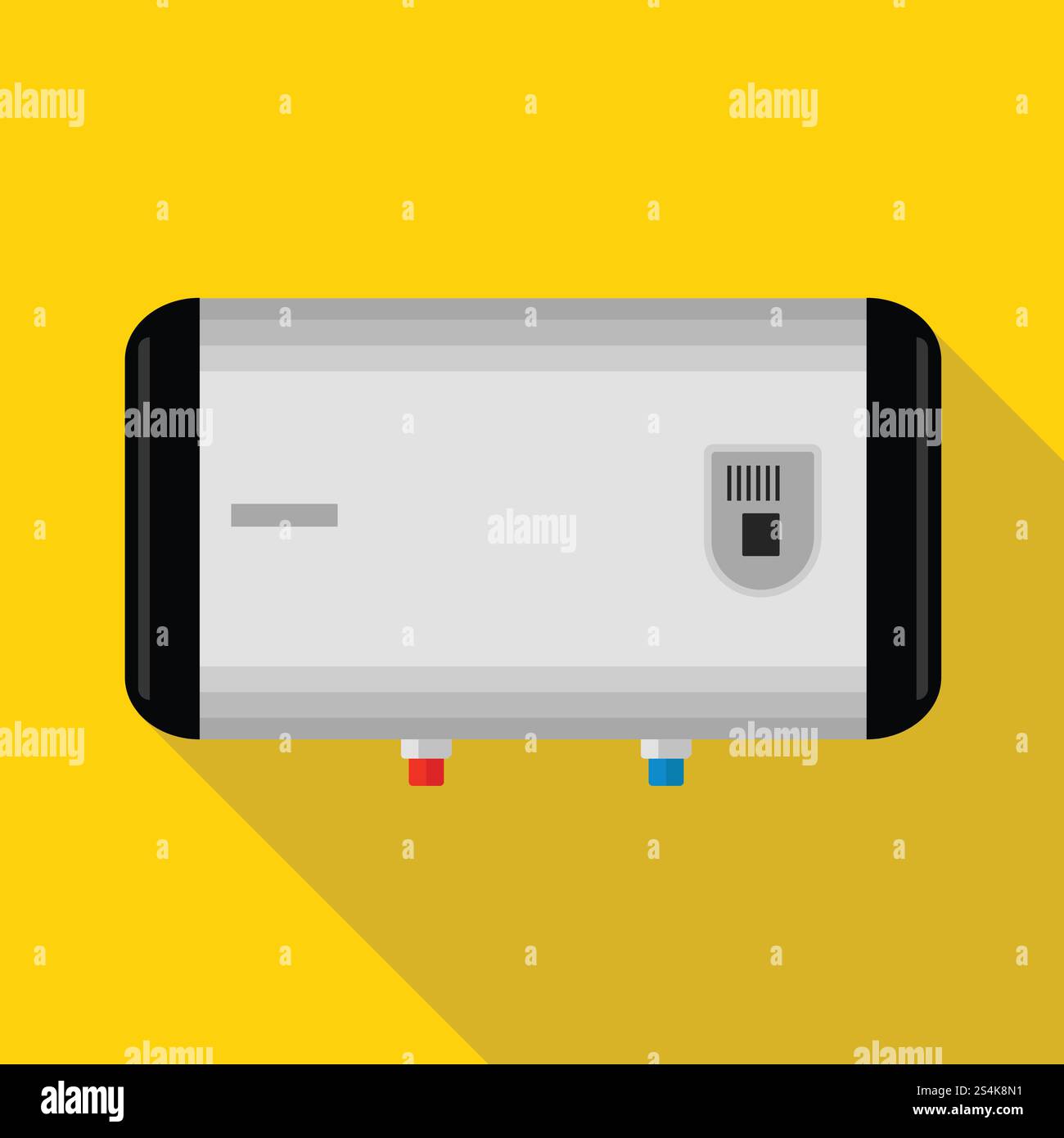 Icona caldaia orizzontale. Immagine piatta dell'icona del vettore orizzontale della caldaia per la progettazione del Web. Icona caldaia orizzontale, stile piatto Illustrazione Vettoriale