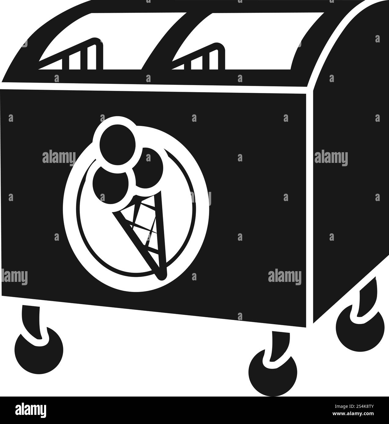 Icona gelateria frigorifero. Semplice illustrazione dell'icona vettoriale del frigorifero per gelati per il design Web isolata su sfondo bianco. Icona del frigorifero per gelati, stile semplice Illustrazione Vettoriale