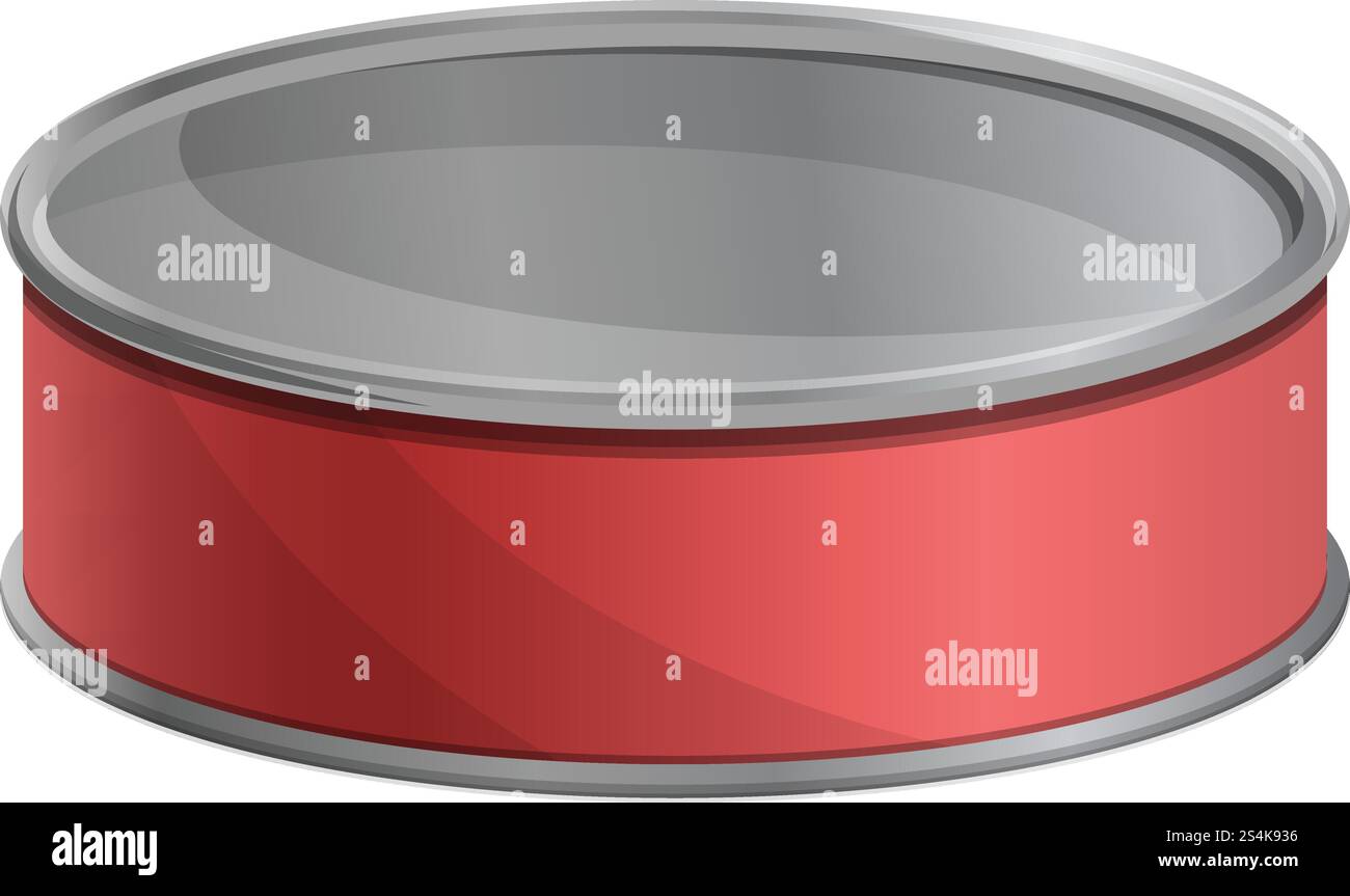 Icona della latta di tonno. Cartoni animati di latta di tonno, icona vettoriale per la progettazione a rete isolata su sfondo bianco. Icona della lattina di tonno, stile cartone animato Illustrazione Vettoriale