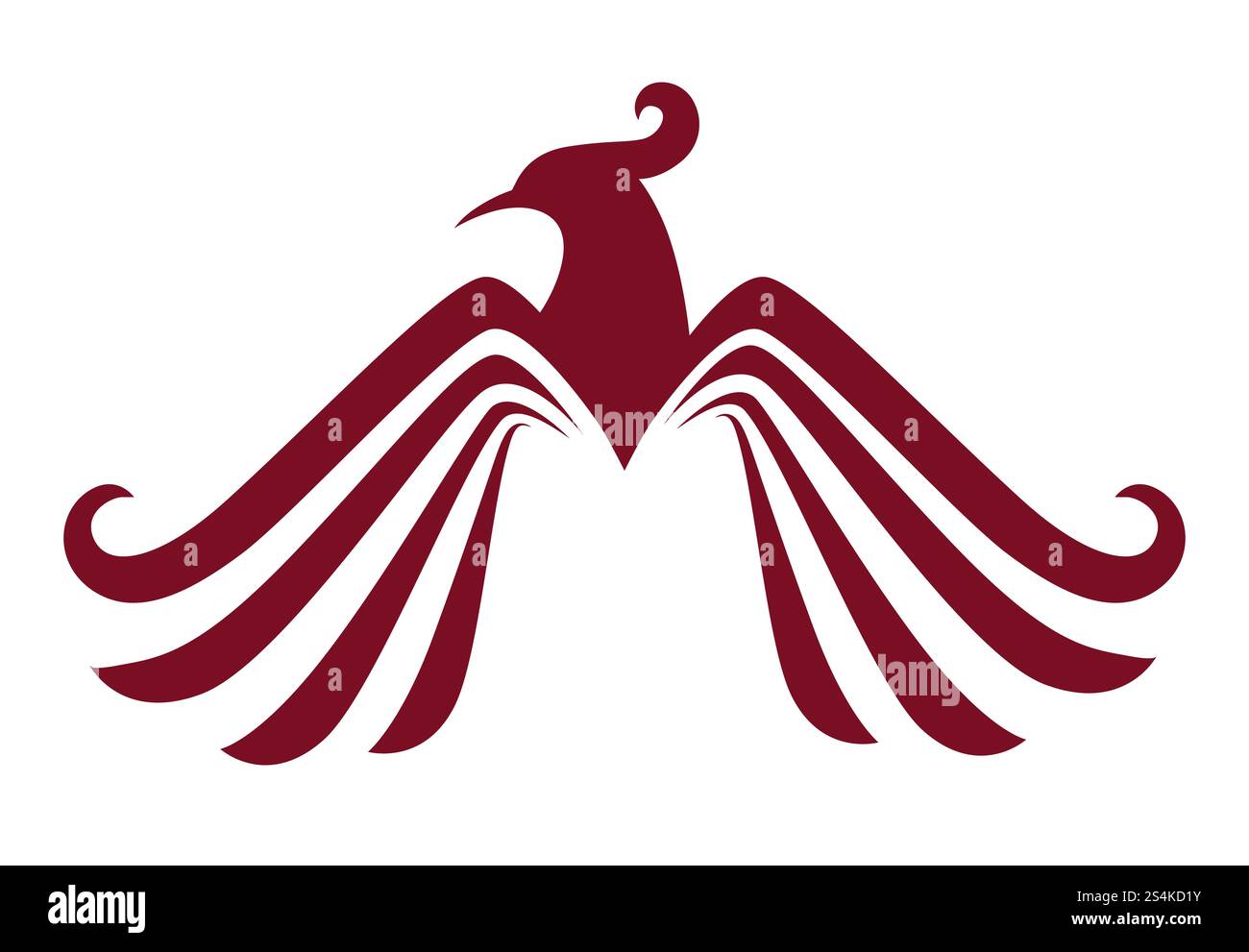 Modello di logo Phoenix Bird o aquila fantasy per società di sicurezza o innovazione. Icone vettoriali isolate del mitico simbolo delle ali sparse di firebird, fiamma phoenix per il design di linee aeree o tatuaggi. Modello di logo Phoenix Bird o aquila fantasy per società di sicurezza o innovazione. Illustrazione Vettoriale