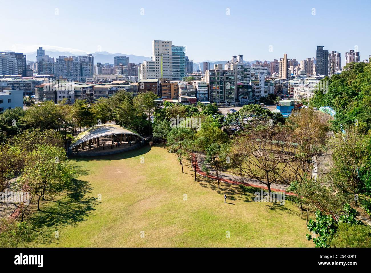 Vista aerea del Parco della Foresta di Wenshan nella città di Taipei, Taiwan Foto Stock