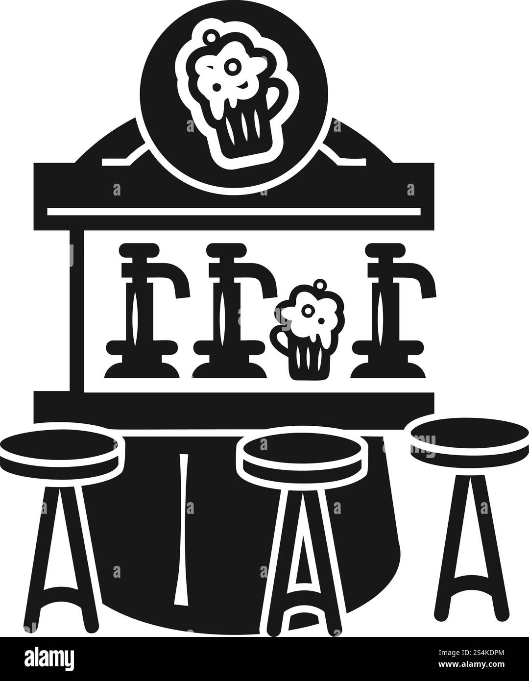 Icona chiosco della birra di strada. Semplice illustrazione dell'icona vettoriale del chiosco della birra stradale per il web design isolata su sfondo bianco. Icona del chiosco della birra di strada, stile semplice Illustrazione Vettoriale